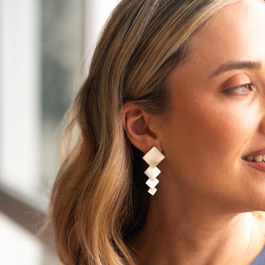 Aretes plata 950 rombos