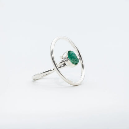 Anillo de plata y Esmeralda Poquebola