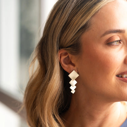 Aretes plata 950 rombos