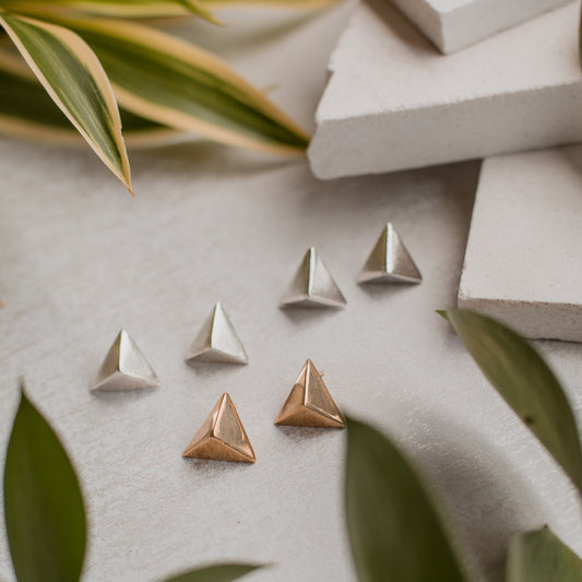 Aretes en plata 950 topo piramide