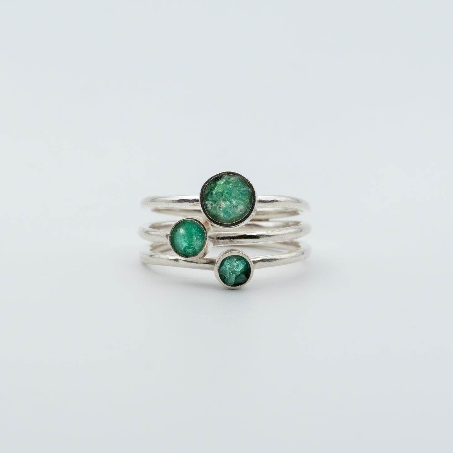 Anillo Plata 950 y Esmeralda x3