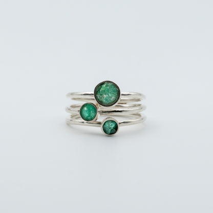 Anillo Plata 950 y Esmeralda x3