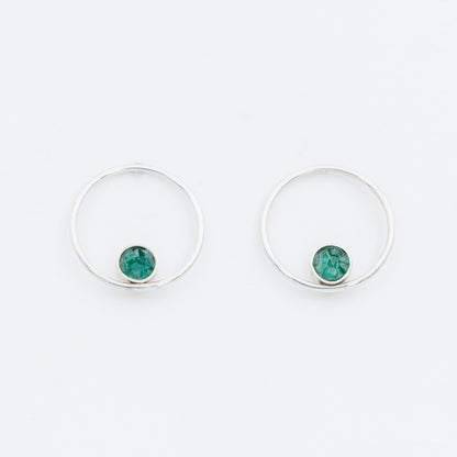 Arete caja hilo Esmeralda y Plata 950