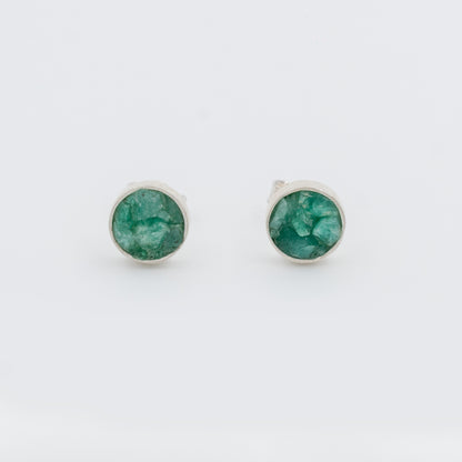 Arete topo circulo S Plata 950 y Esmeraldas