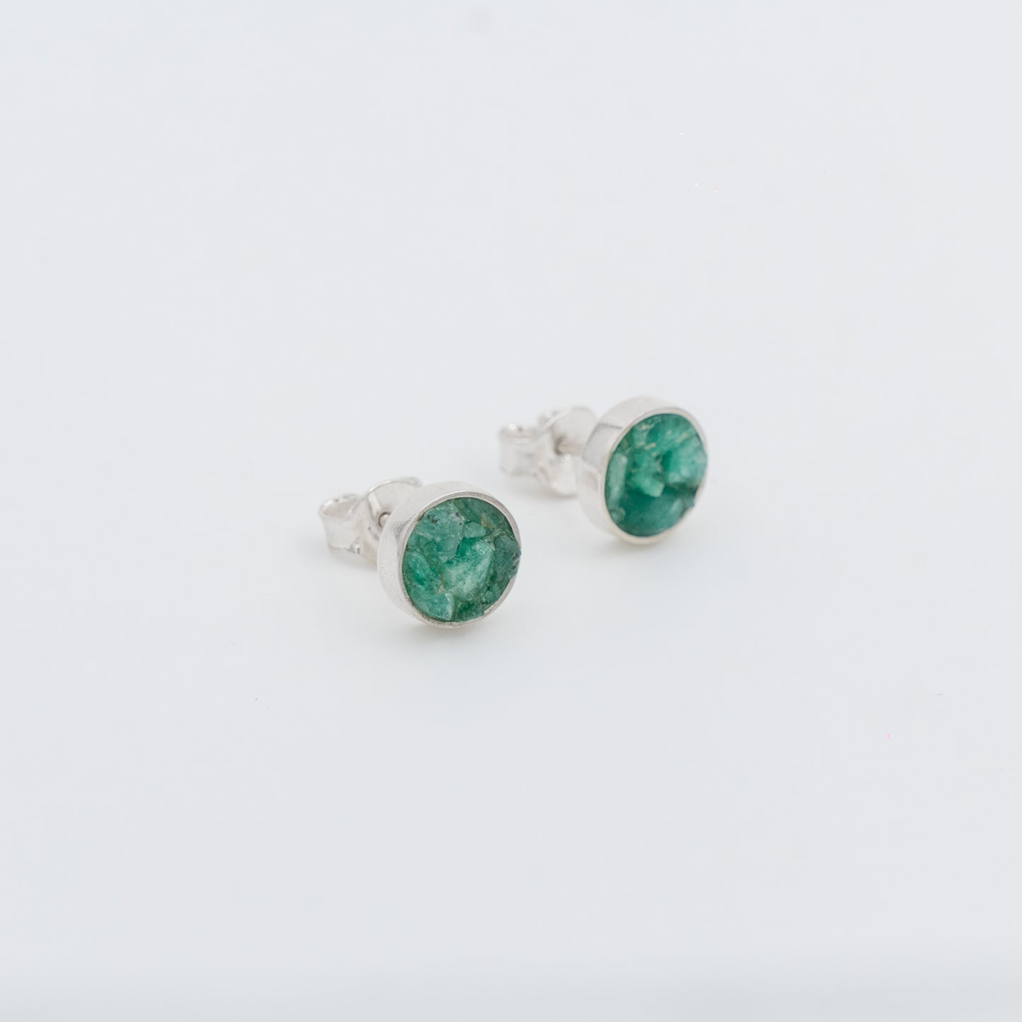 Arete topo circulo S Plata 950 y Esmeraldas