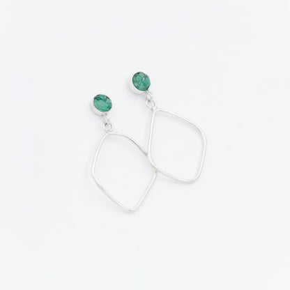 Arete redondo hilo Plata 950 rombo movimiento