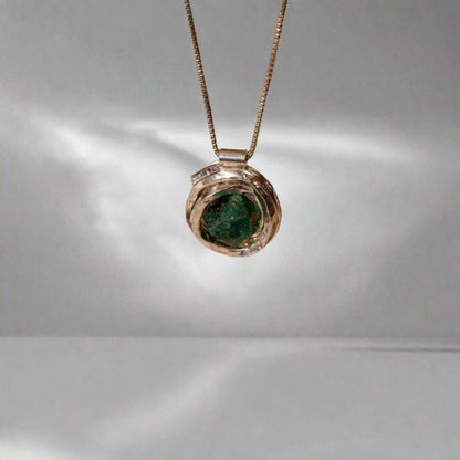 Dije Nido Plata 950 Esmeralda
